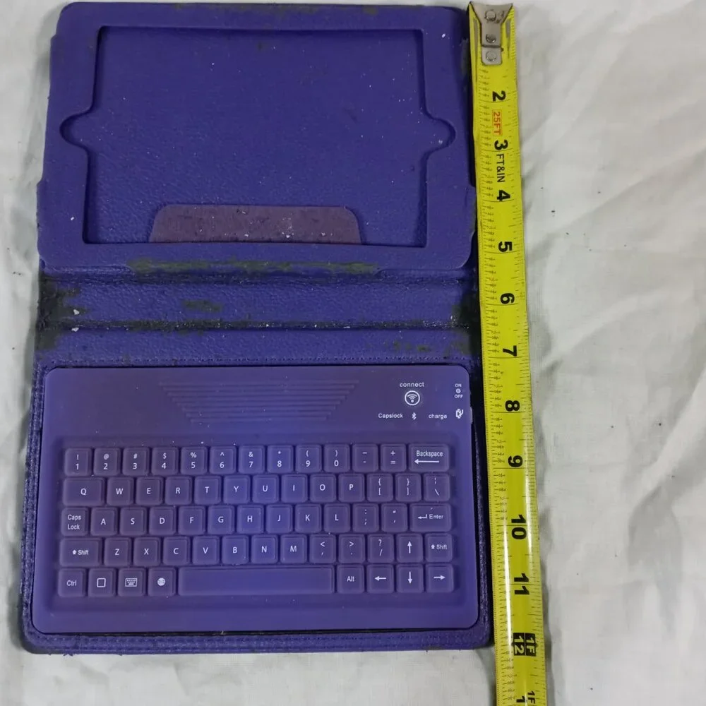 Purple Tablet Case With Bluetooth Mini Charging Keyboard Electronic Accessory